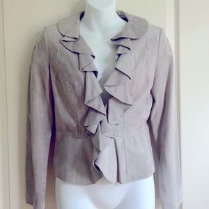 WHBM Grey Leather jacket